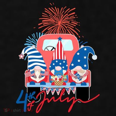 4th Of July Gnome Celebration Ladies PosiCharge Tri-Blend Wicking Tank