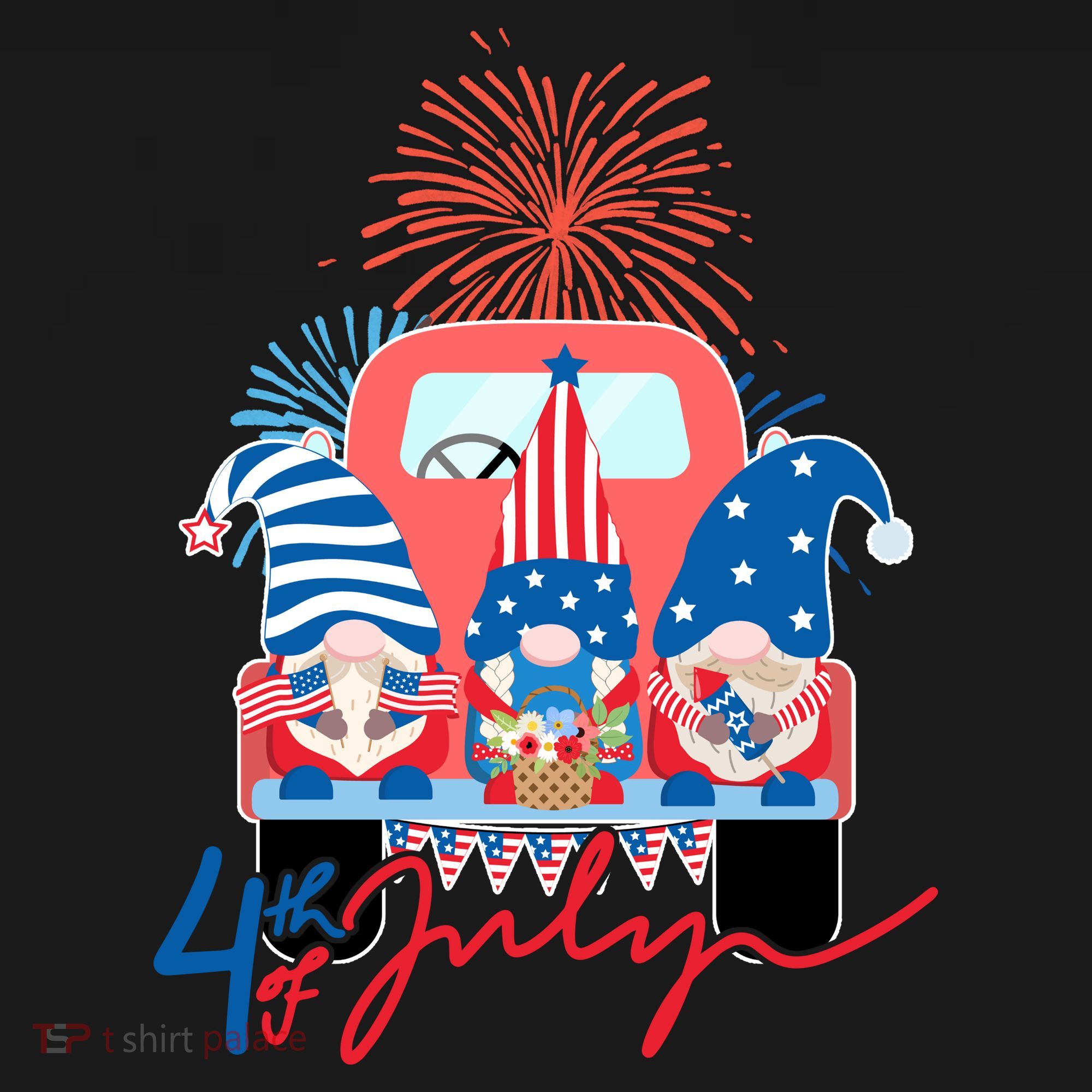 4th Of July Gnome Celebration Coaster