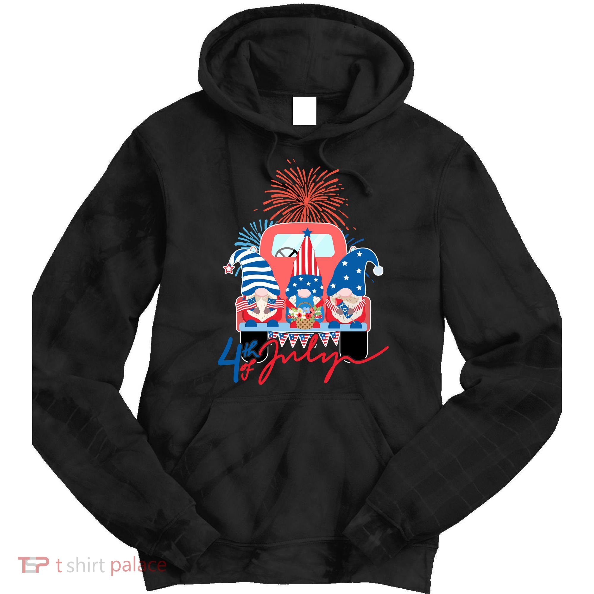 4th Of July Gnome Celebration Tie Dye Hoodie