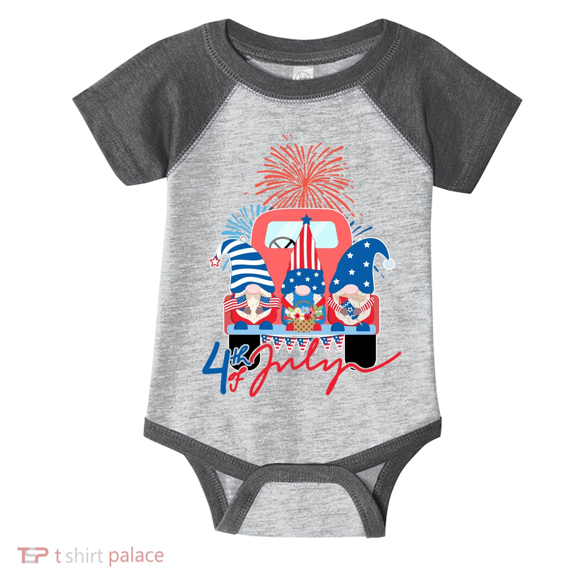 4th Of July Gnome Celebration Infant Baby Jersey Bodysuit