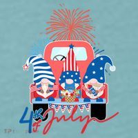 4th Of July Gnome Celebration Sueded Cloud Jersey T-Shirt thumb 2