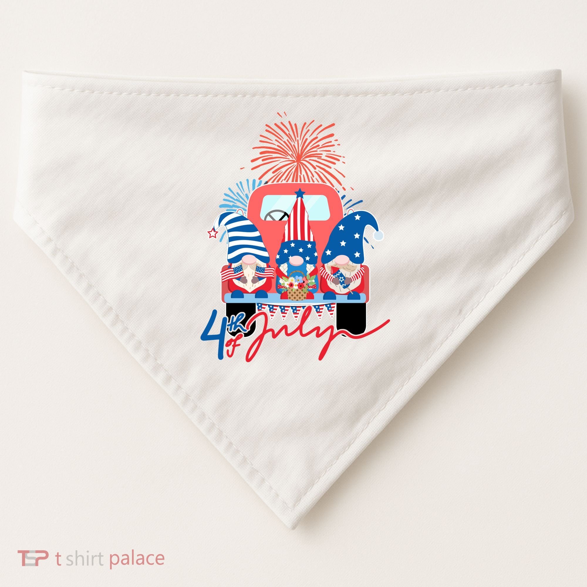 4th Of July Gnome Celebration USA-Made Doggie Bandana