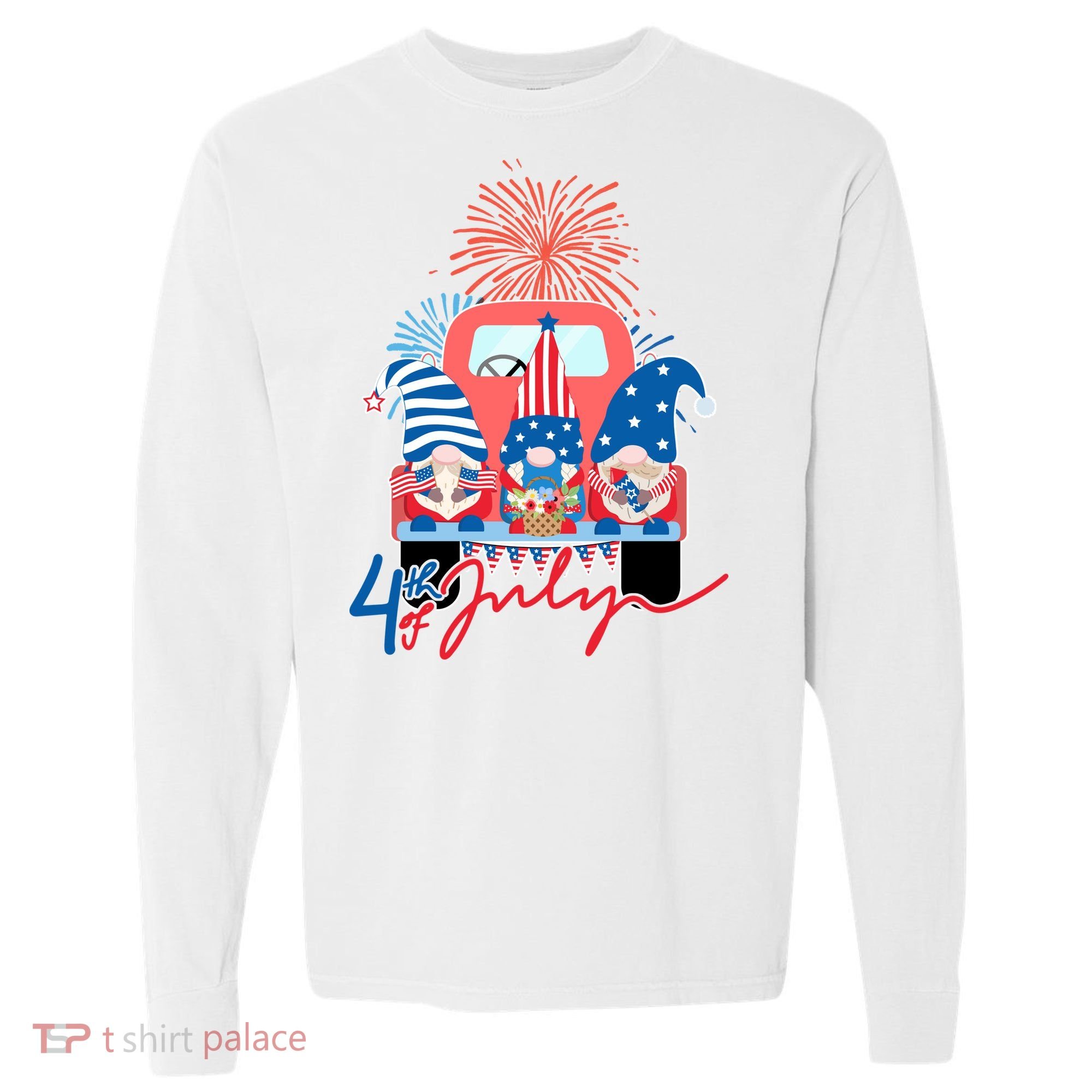 4th Of July Gnome Celebration Comfort Colors Heavyweight Long Sleeve T-Shirt