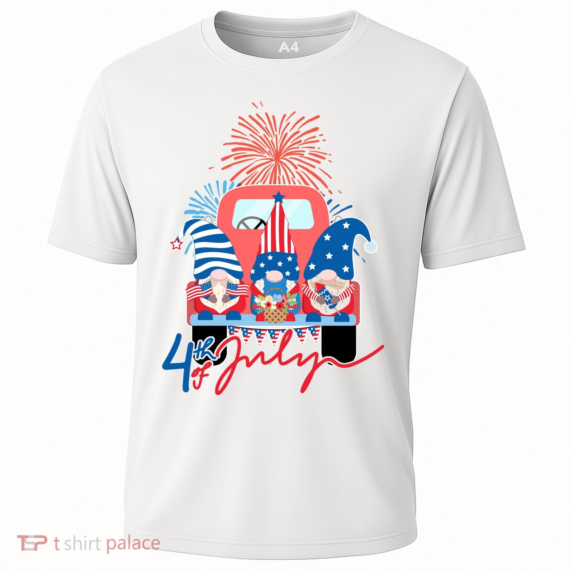 4th Of July Gnome Celebration Cooling Performance Crew T-Shirt