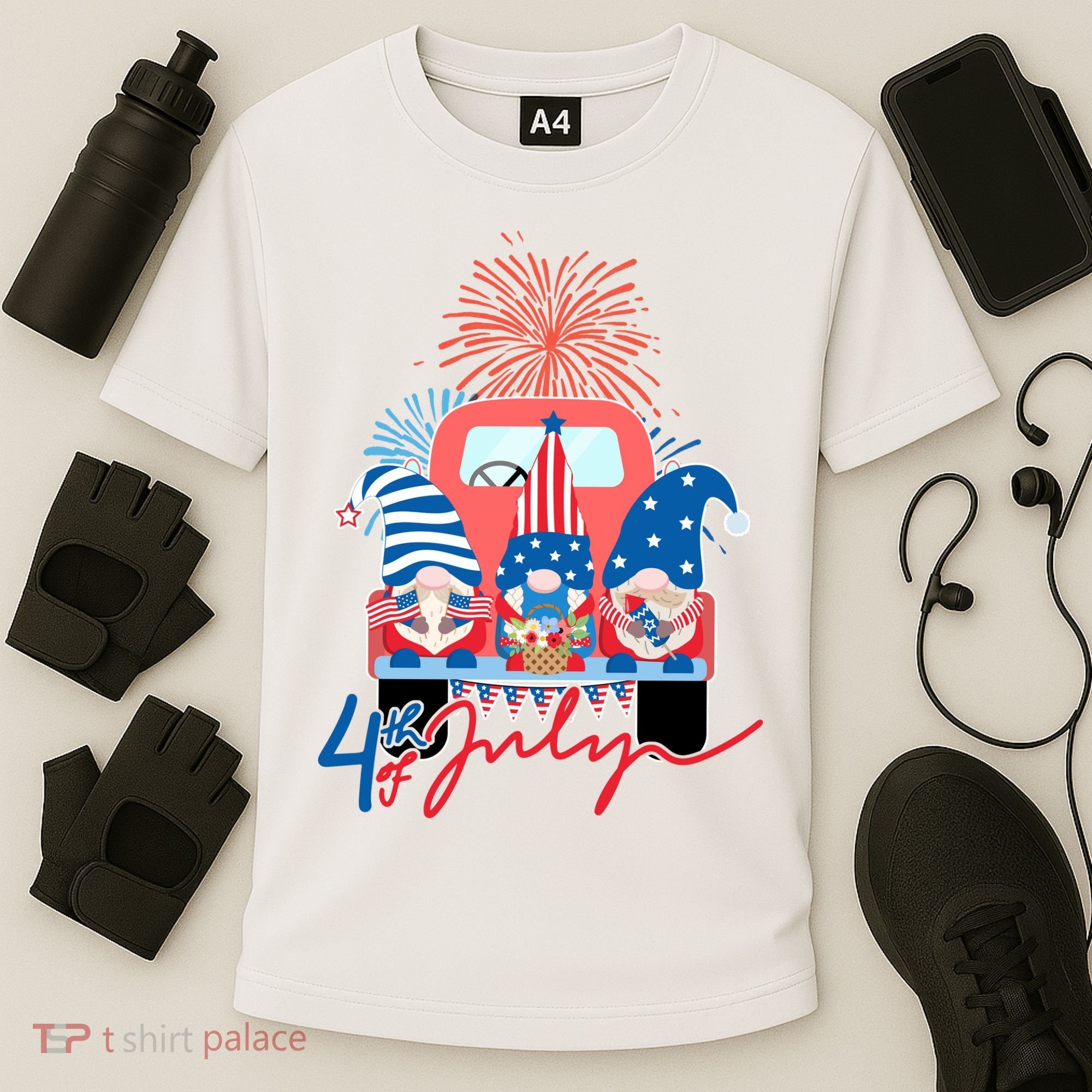 4th Of July Gnome Celebration Cooling Performance Crew T-Shirt