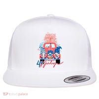 4th Of July Gnome Celebration Flat Bill Trucker Hat thumb 0