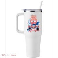 4th Of July Gnome Celebration 40oz Vacuum Insulated Stainless Steel Travel Tumbler thumb 2