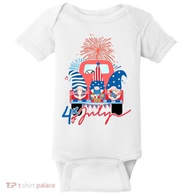 4th Of July Gnome Celebration Baby Bodysuit