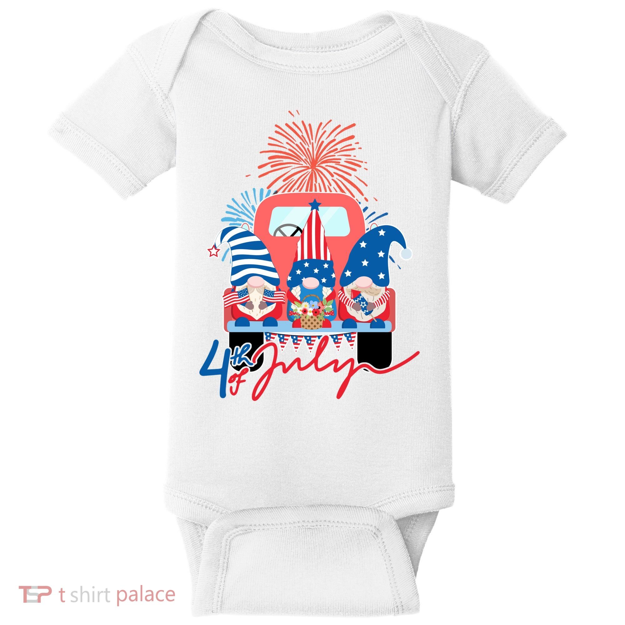 4th Of July Gnome Celebration Baby Bodysuit