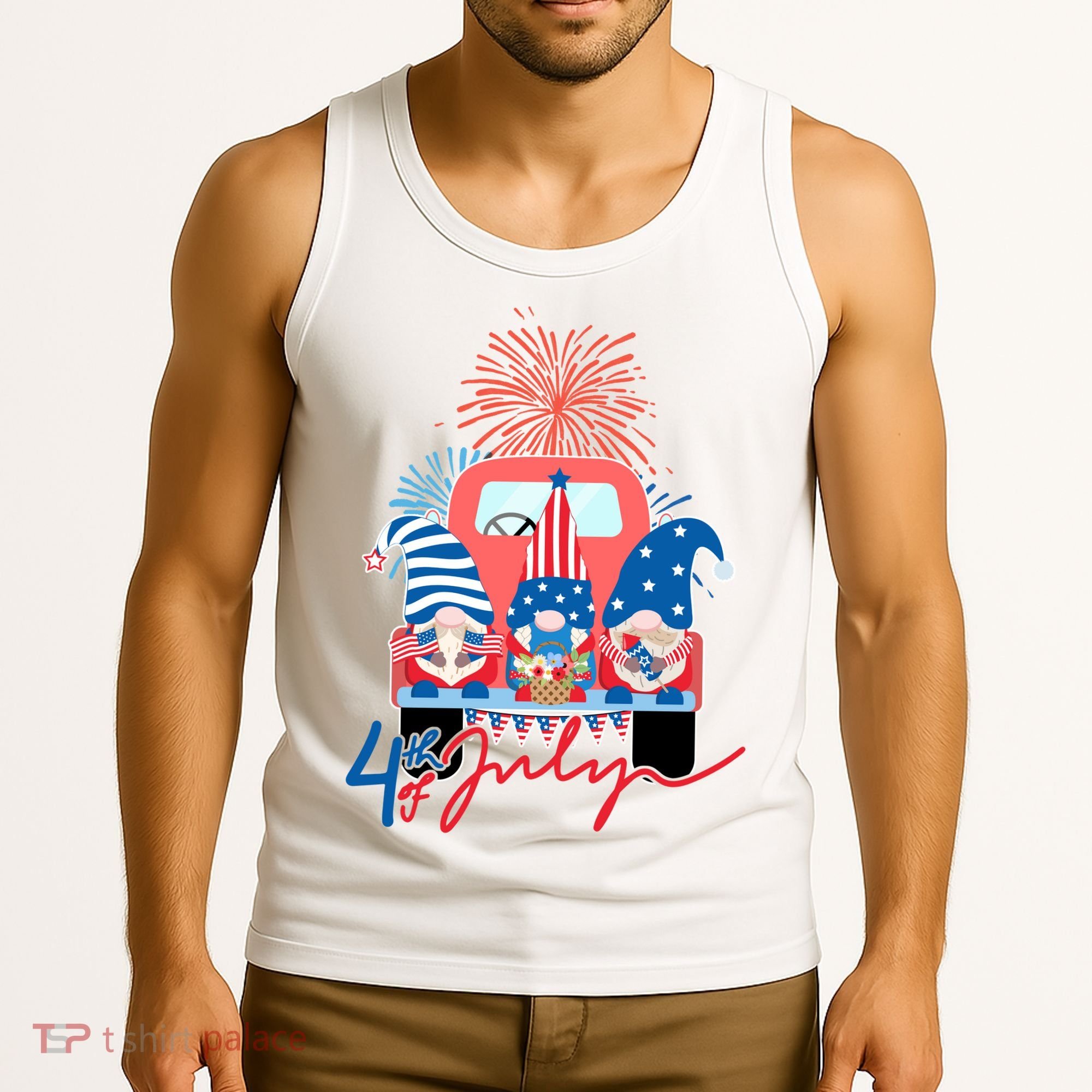 4th Of July Gnome Celebration Tank Top