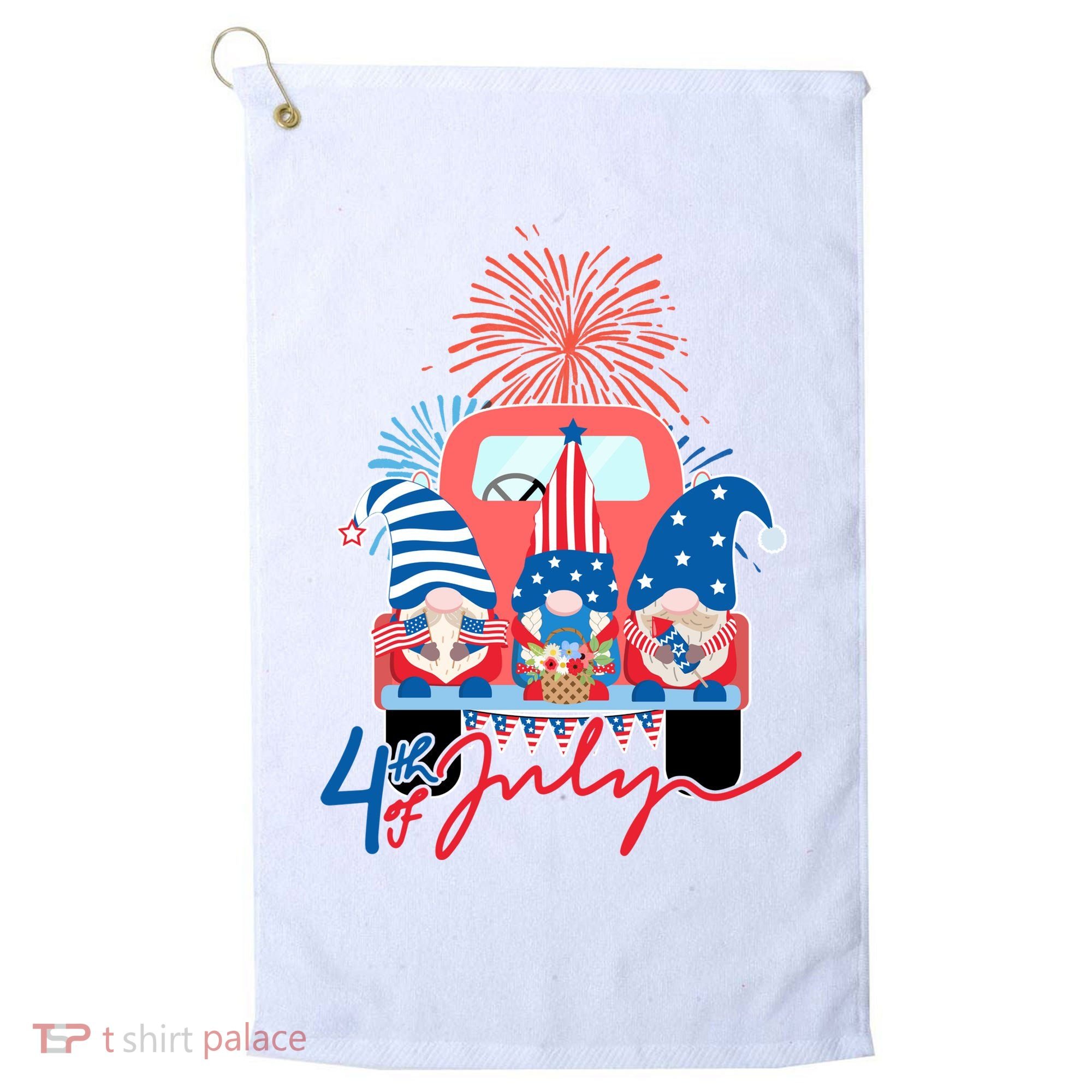 4th Of July Gnome Celebration Golf Towel