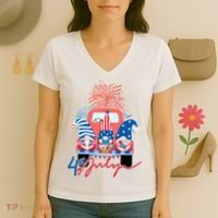 4th Of July Gnome Celebration Women's V-Neck T-Shirt thumb 3