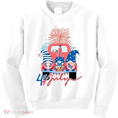 4th Of July Gnome Celebration Kids Sweatshirt