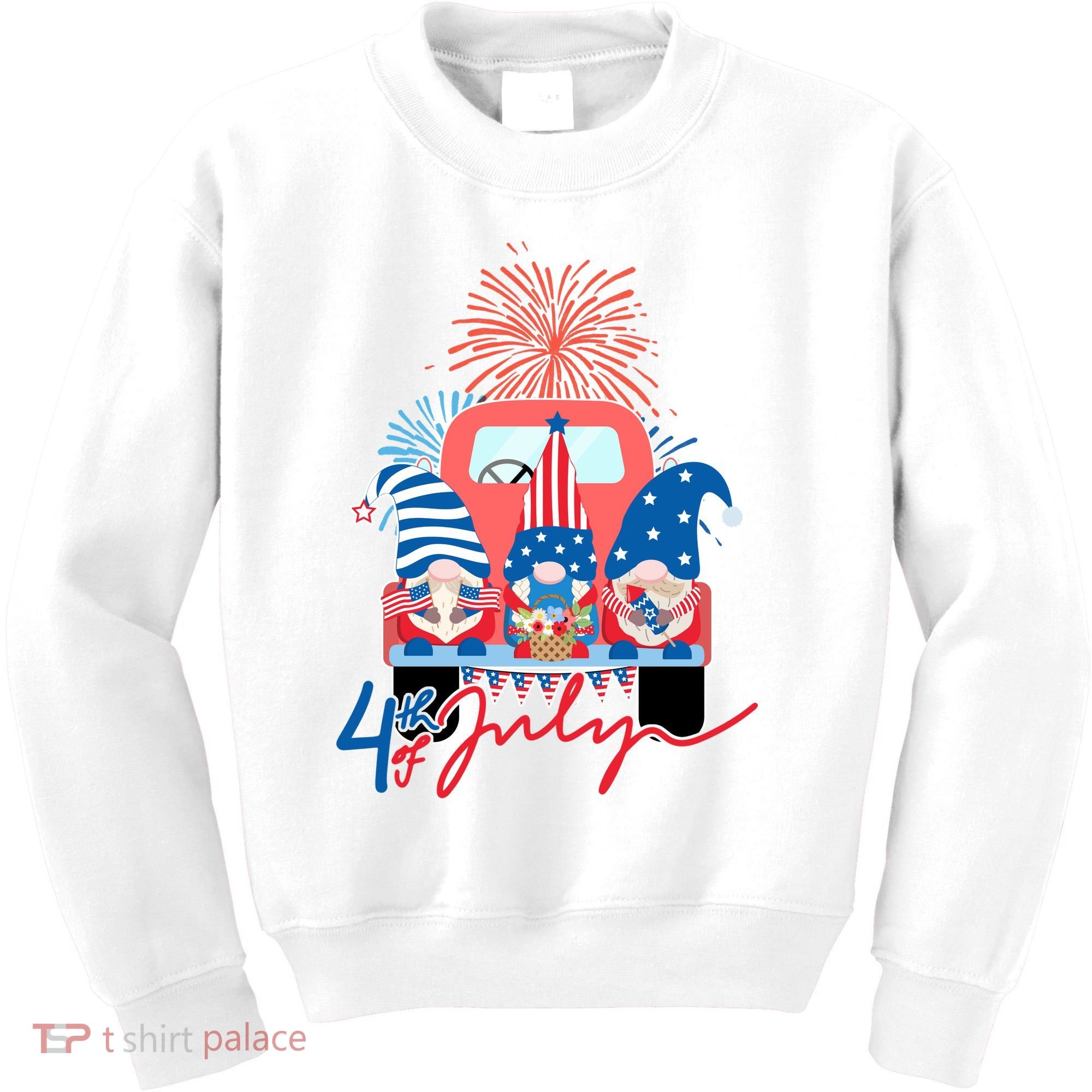4th Of July Gnome Celebration Kids Sweatshirt