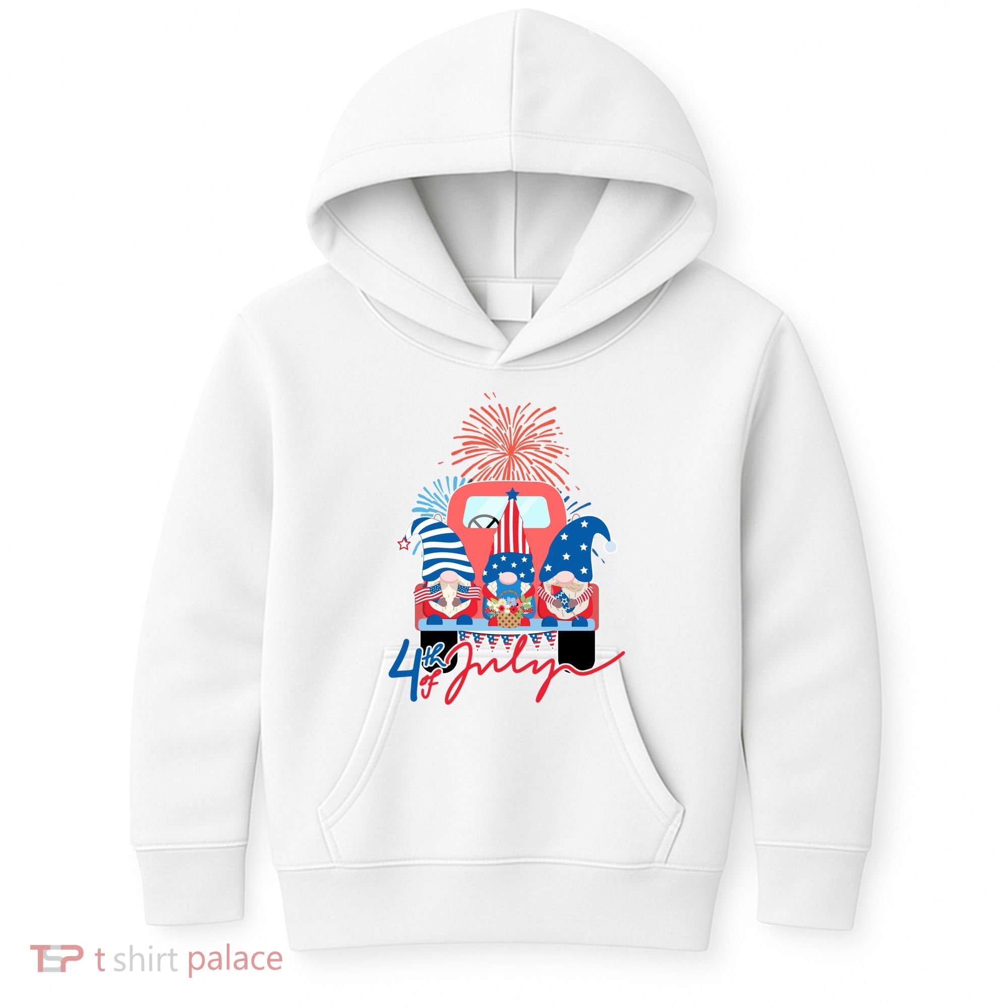 4th Of July Gnome Celebration Kids Hoodie