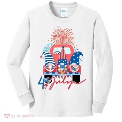 4th Of July Gnome Celebration Kids Long Sleeve Shirt