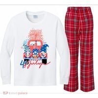 4th Of July Gnome Celebration Kids Long Sleeve Plaid Pajama Set thumb 0