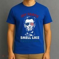 4th Of July My Farts Smell Like Freedom Abraham Lincoln T-Shirt thumb 3