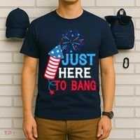 4th Of July Im Just Here To Bang Fireworks America Flag Gift T-Shirt thumb 6