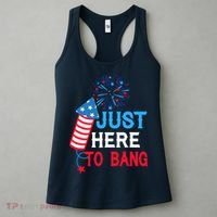 4th Of July Im Just Here To Bang Fireworks America Flag Gift Women's Tank Top thumb 3
