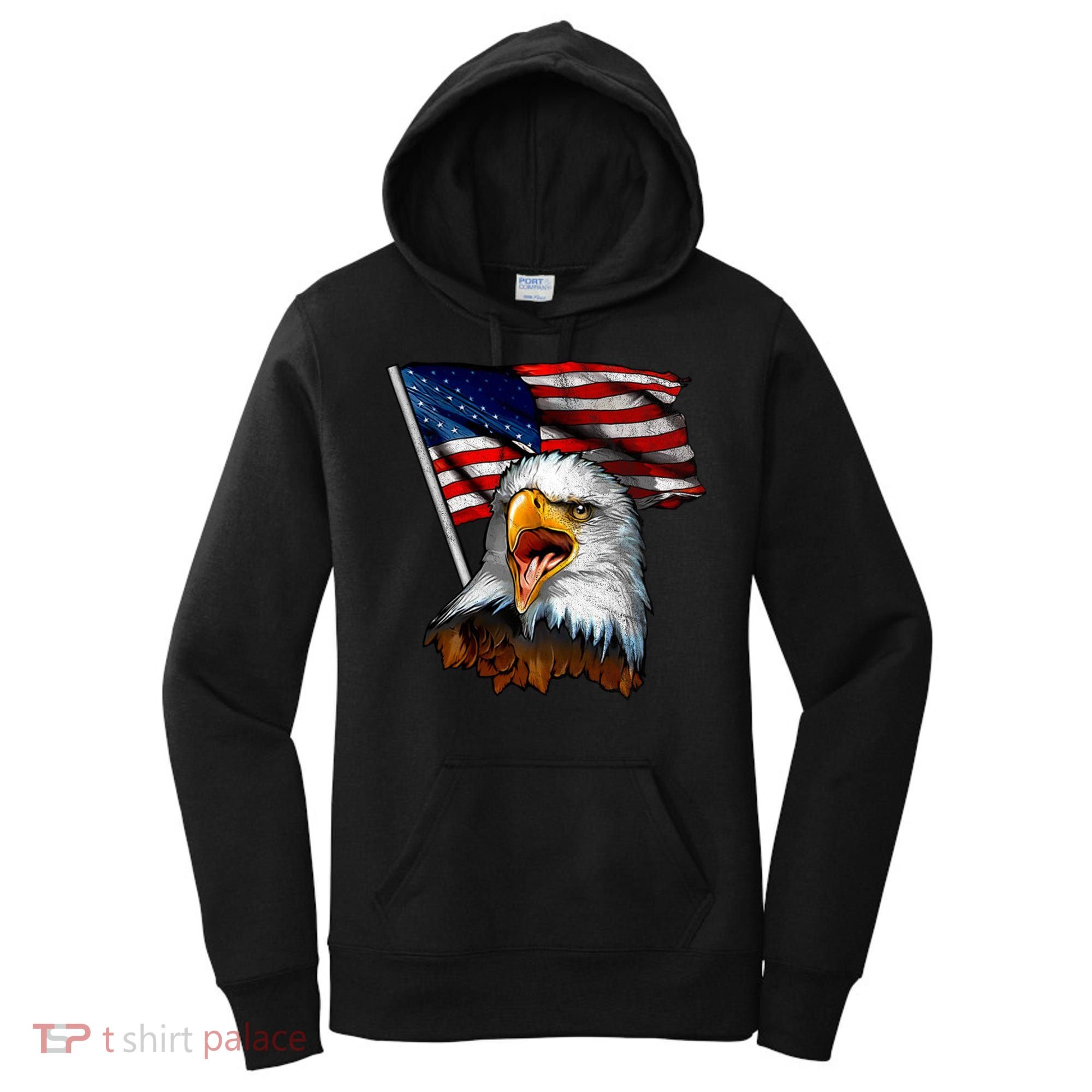 4th Of July Eagle American Flag Women's Hoodie