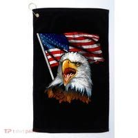 4th Of July Eagle American Flag Golf Towel thumb 0