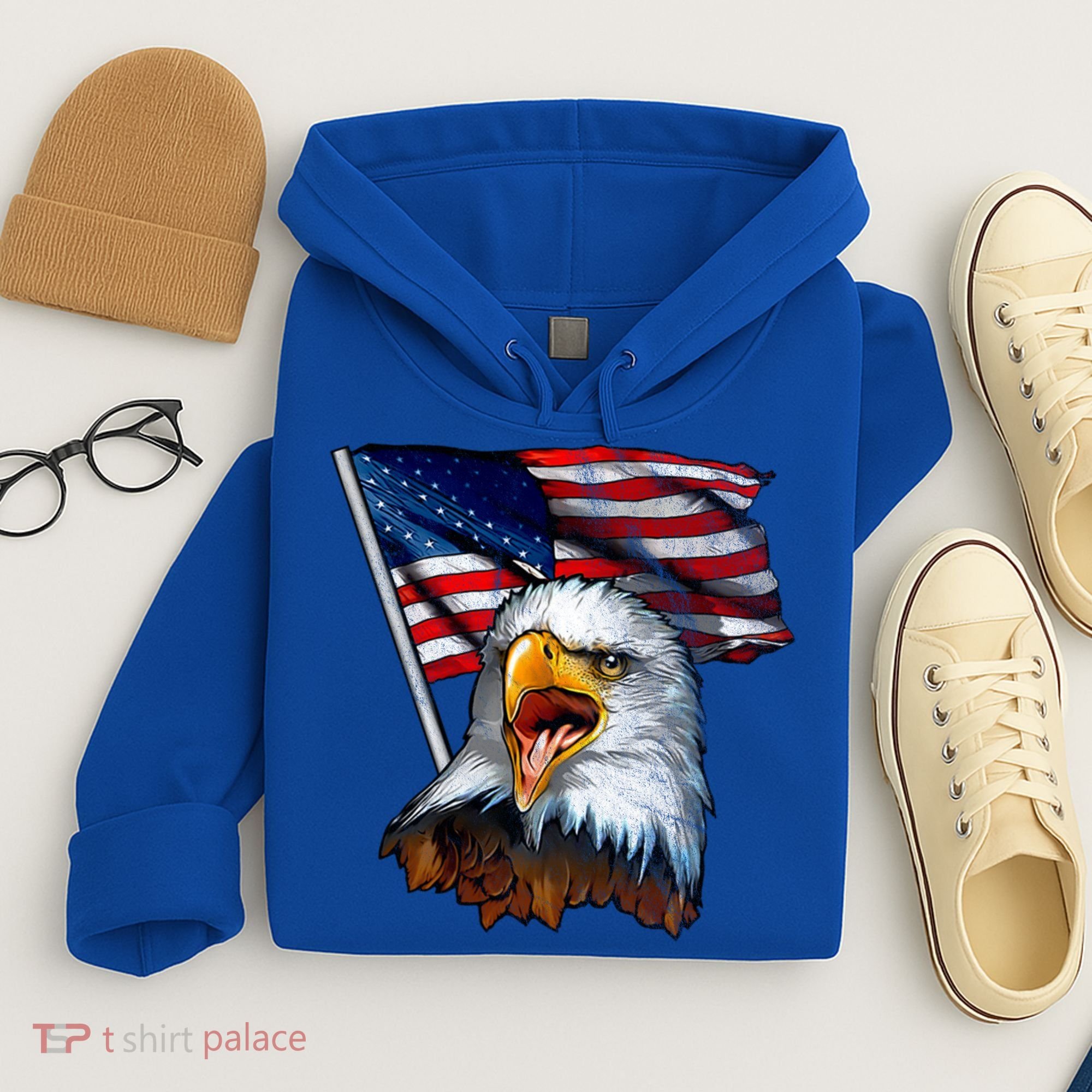 4th Of July Eagle American Flag Hoodie
