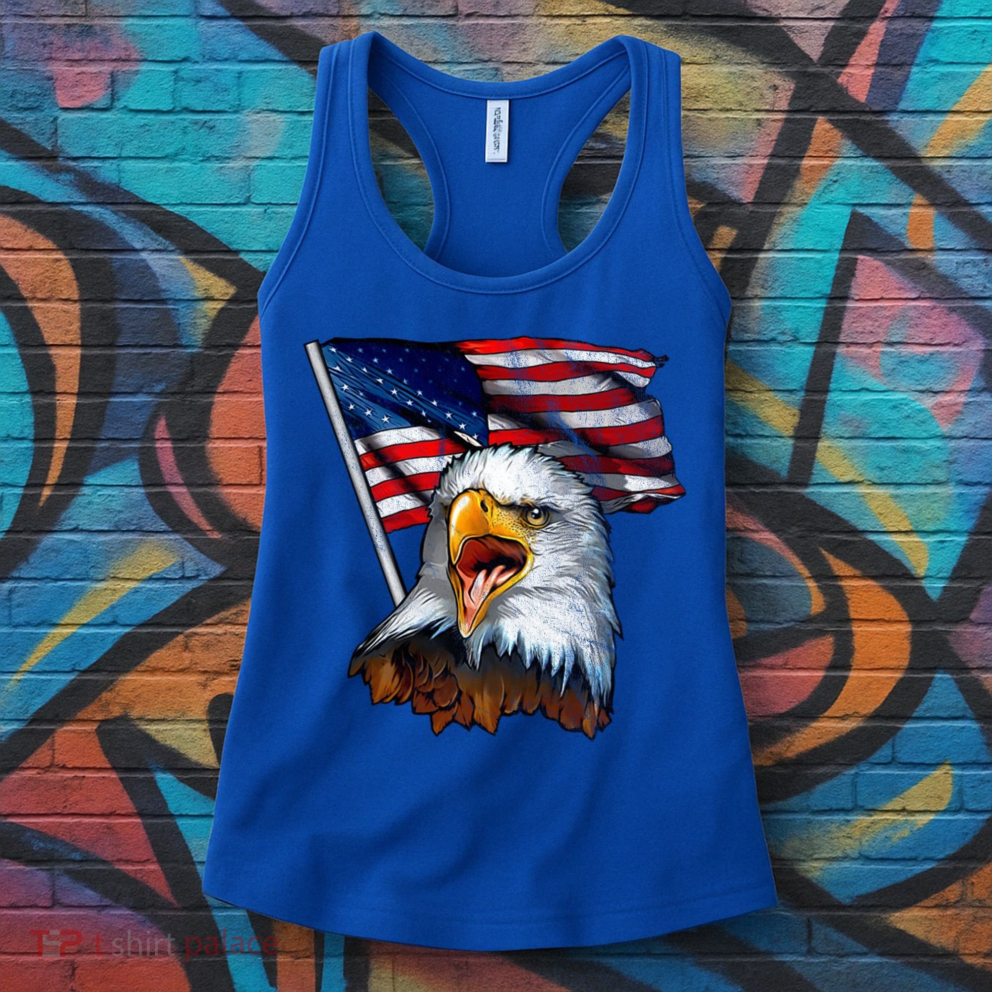 4th Of July Eagle American Flag Women's Tank Top
