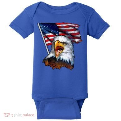 4th Of July Eagle American Flag Baby Bodysuit