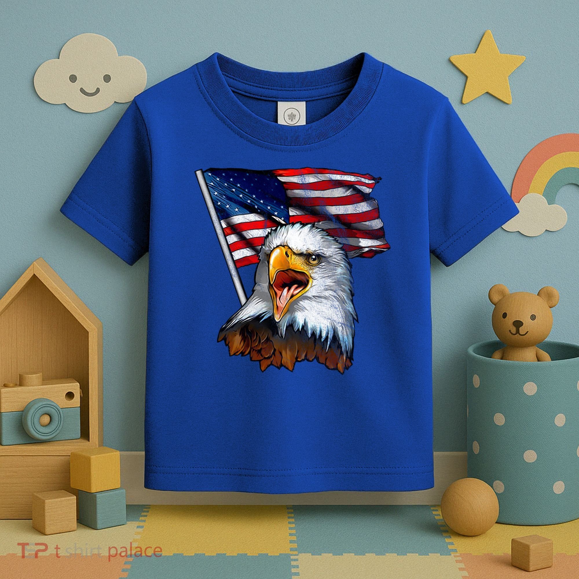 4th Of July Eagle American Flag Toddler T-Shirt