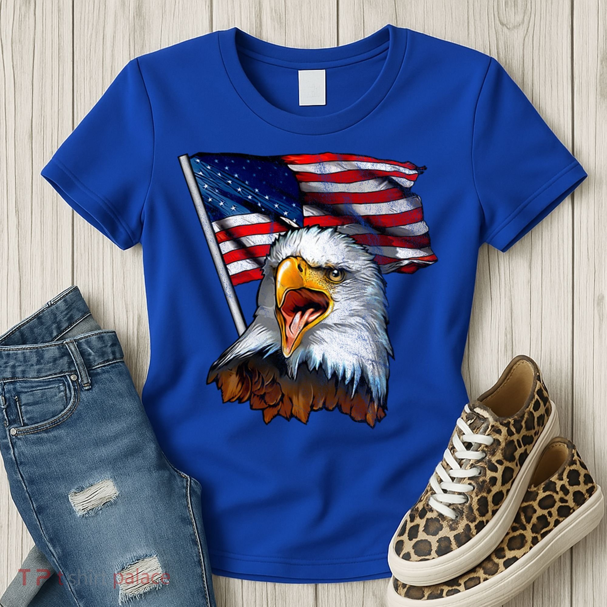 4th Of July Eagle American Flag Women's T-Shirt
