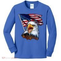 4th Of July Eagle American Flag Kids Long Sleeve Shirt thumb 0