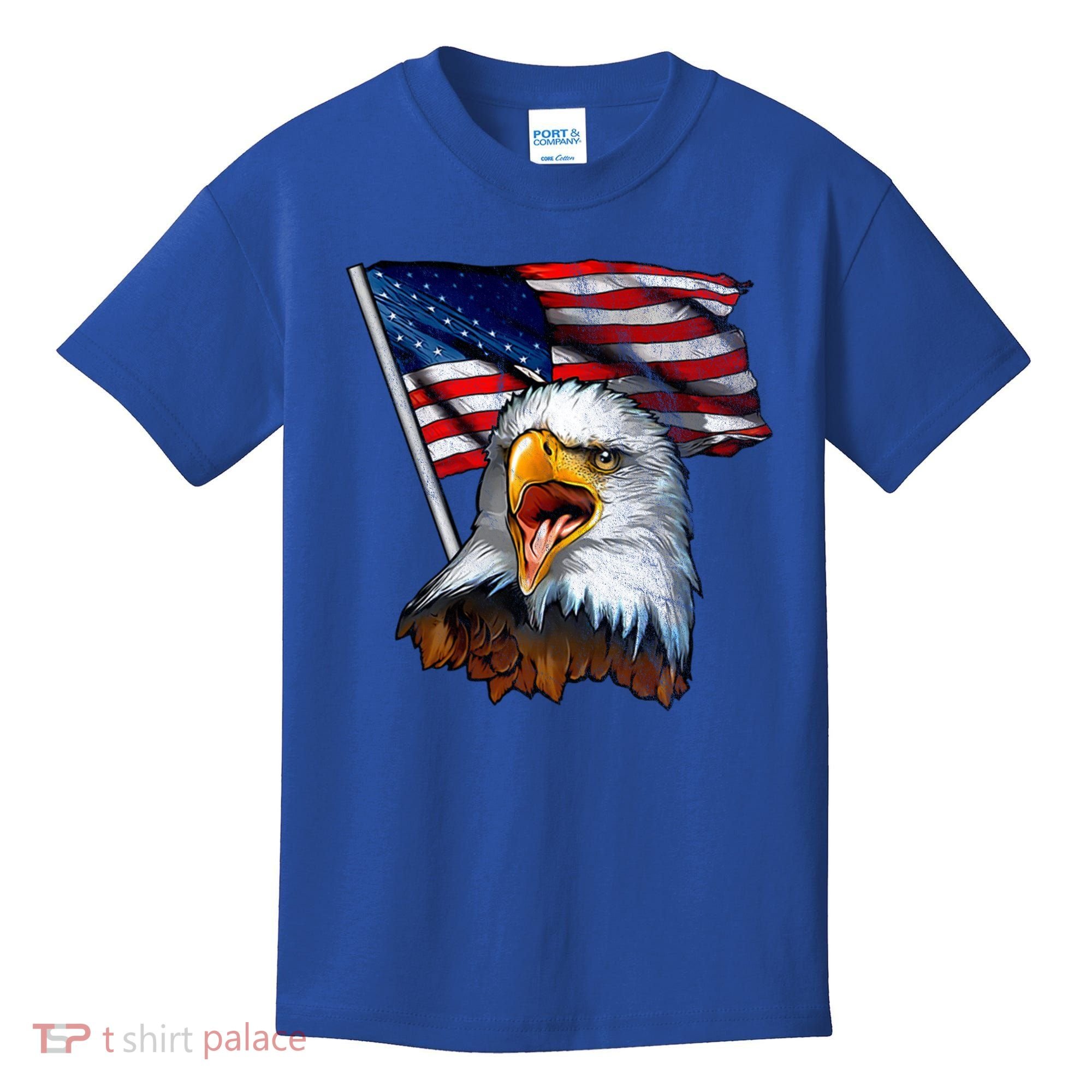4th Of July Eagle American Flag Kids T-Shirt