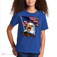4th Of July Eagle American Flag Kids T-Shirt thumb 2