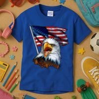 4th Of July Eagle American Flag Kids T-Shirt thumb 3