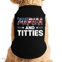 4th of July Merica and Titties Doggie Tank thumb 0