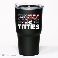 4th of July Merica and Titties Tumbler thumb 0