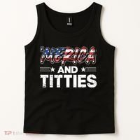 4th of July Merica and Titties Tank Top thumb 2
