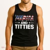 4th of July Merica and Titties Tank Top thumb 3