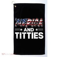 4th of July Merica and Titties Golf Towel thumb 0