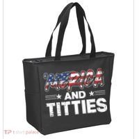 4th of July Merica and Titties Tote Bag thumb 2