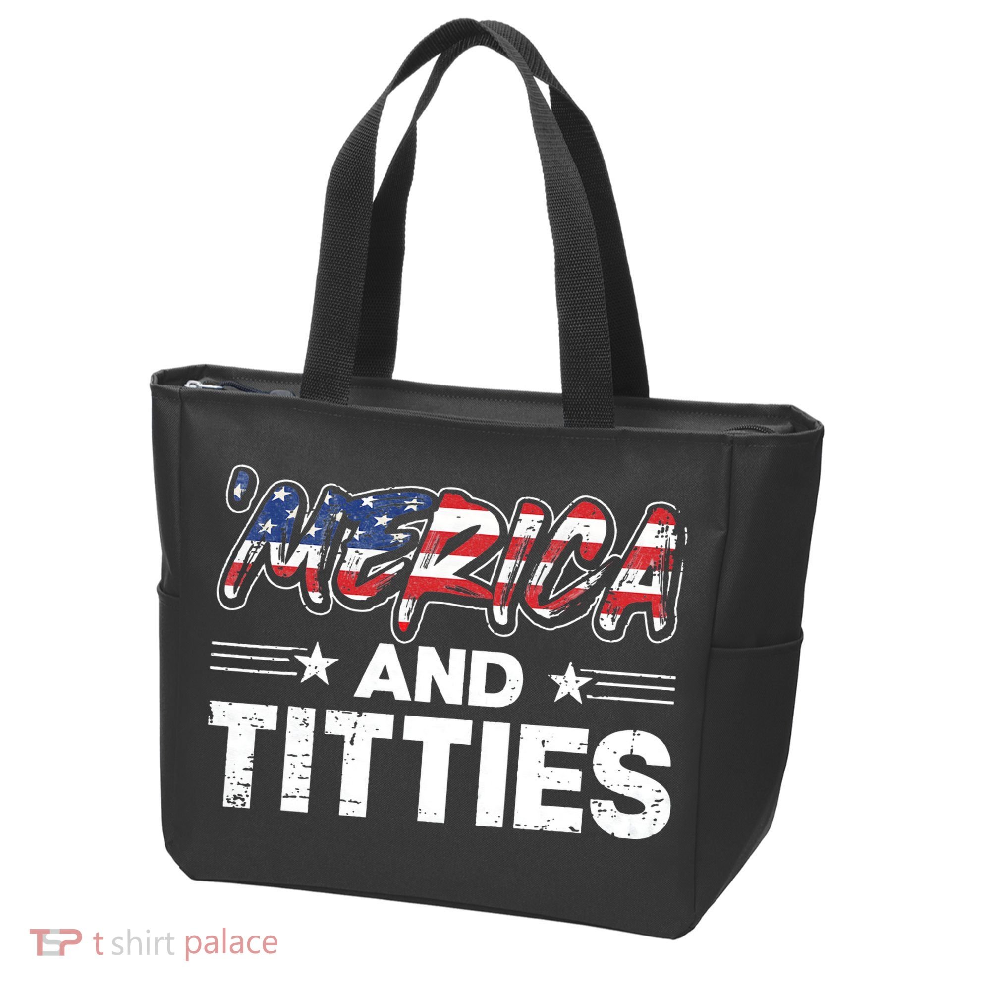 4th of July Merica and Titties Tote Bag