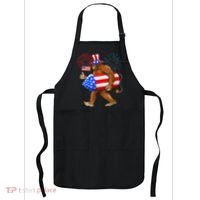 4th Of July Bigfoot American Flag Fireworks Sasquatch Apron thumb 0