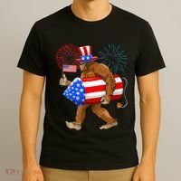 4th Of July Bigfoot American Flag Fireworks Sasquatch T-Shirt thumb 3