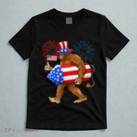 4th Of July Bigfoot American Flag Fireworks Sasquatch T-Shirt thumb 5