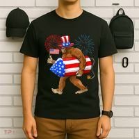 4th Of July Bigfoot American Flag Fireworks Sasquatch T-Shirt thumb 6