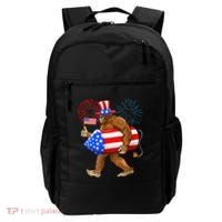 4th Of July Bigfoot American Flag Fireworks Sasquatch Backpack thumb 0