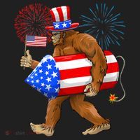 4th Of July Bigfoot American Flag Fireworks Sasquatch Beanie thumb 2