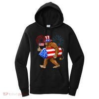 4th Of July Bigfoot American Flag Fireworks Sasquatch Women's Hoodie thumb 0