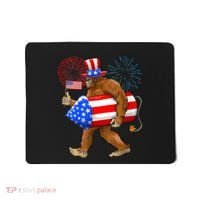 4th Of July Bigfoot American Flag Fireworks Sasquatch Mousepad thumb 0